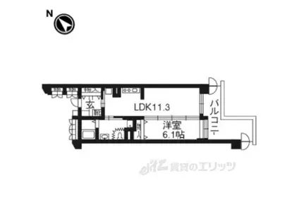ジュネット京都 久我の杜(1LDK/5階)の間取り写真