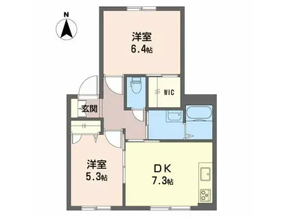 ルーチェ新宿(2DK/1階)の間取り写真