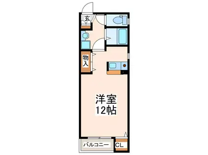 エスタジオ新屋敷(ワンルーム/2階)の間取り写真