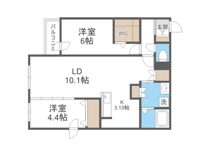 アルファスクエア北12西3(2LDK/8階)の間取り写真