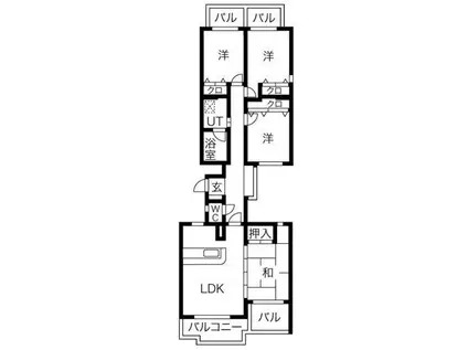 ロマネスク東油山アンベリール A棟(4LDK/2階)の間取り写真