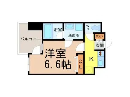 エスティメゾン東別院(1K/15階)の間取り写真