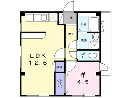 フォンテーヌ N-I(1LDK/2階)の間取り写真