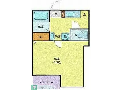 プリヴィア笹塚(1K/2階)の間取り写真