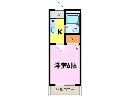 ロイヤル和泉PARTII(1K/2階)の間取り写真