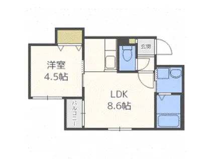 ラ・べーラ(1LDK/3階)の間取り写真