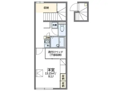 レオパレスKAWASHI II(1K/2階)の間取り写真