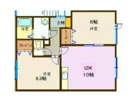 エンジェルハウス(2LDK/1階)の間取り写真