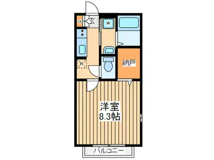 トレスプエンテⅣ(1K/1階)の間取り写真