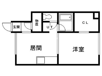 さくら館A(1DK/1階)の間取り写真