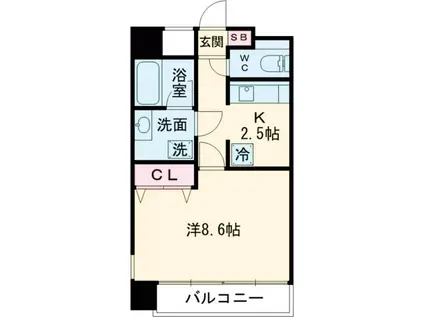 LUCIFERII(1K/3階)の間取り写真