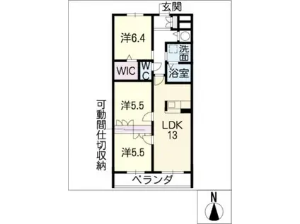 VIASOLE(3LDK/3階)の間取り写真