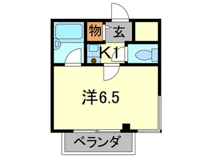 レディーススペアライフ(1K/2階)の間取り写真