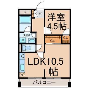 ハウスマローネ(1LDK/4階)の間取り写真