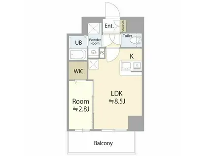 エスリード栄 THE PARK(1LDK/11階)の間取り写真