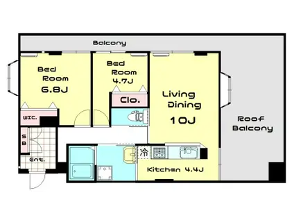 パレータカラ(2LDK/2階)の間取り写真