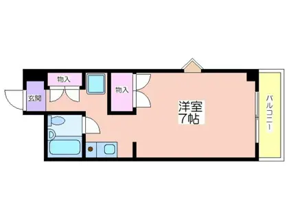 ウエストロッジ(1K/3階)の間取り写真