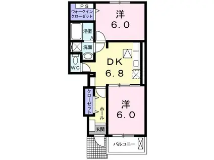 セイバリー(2DK/1階)の間取り写真