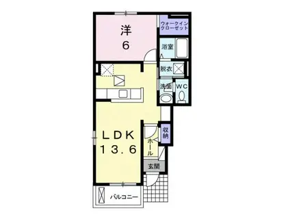 セレーノII(1LDK/1階)の間取り写真