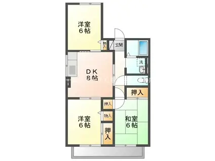 セジュール萩(3DK/2階)の間取り写真