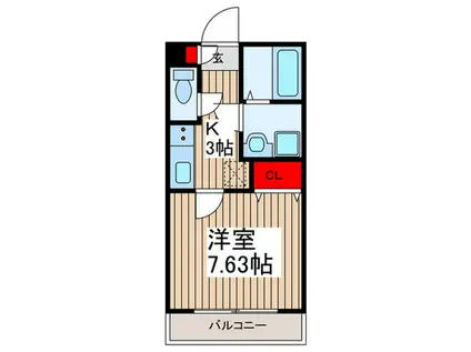 AVANTI春日部(1K/1階)の間取り写真