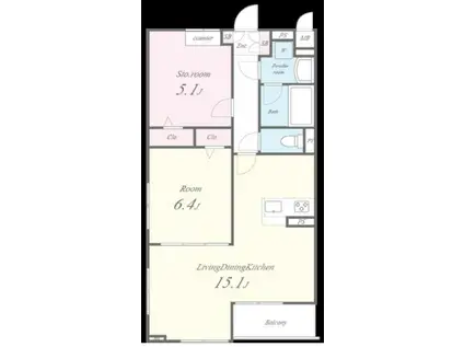 ヴォアチュールエムス(1SLDK/3階)の間取り写真