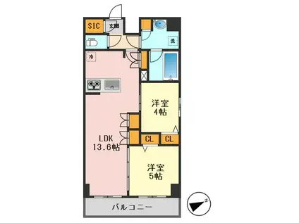 アーバンパーク船堀II(2LDK/5階)の間取り写真