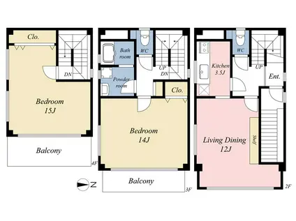 森本興業別館(2LDK/2階)の間取り写真