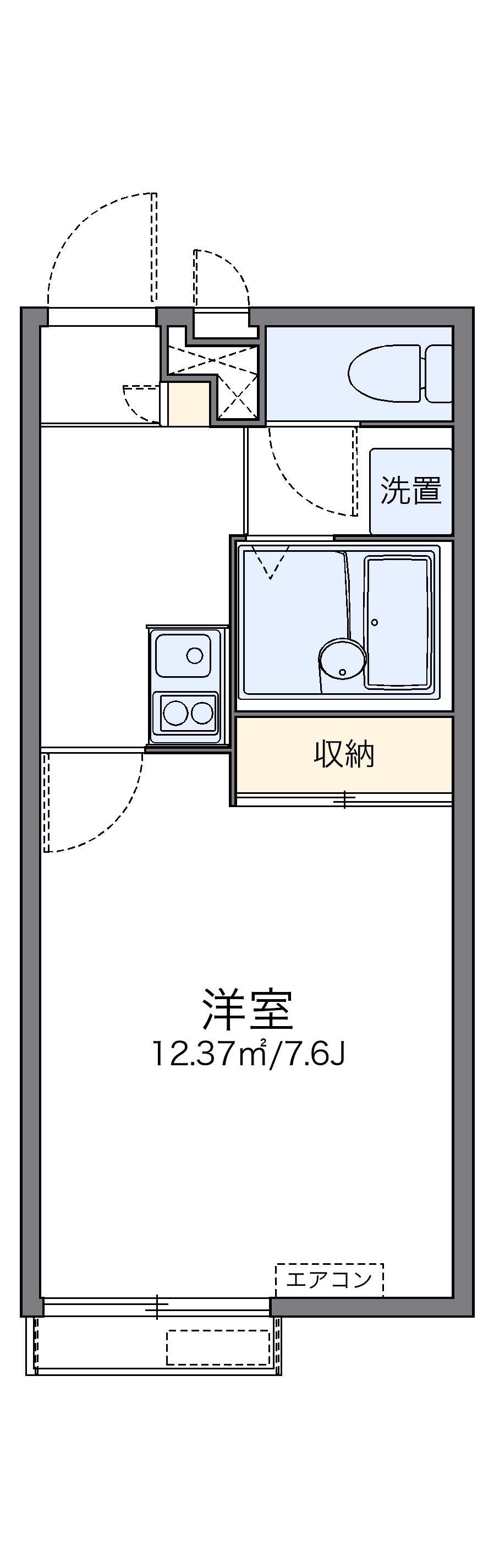 レオパレスイルクオーレ(1K/2階)の間取り写真