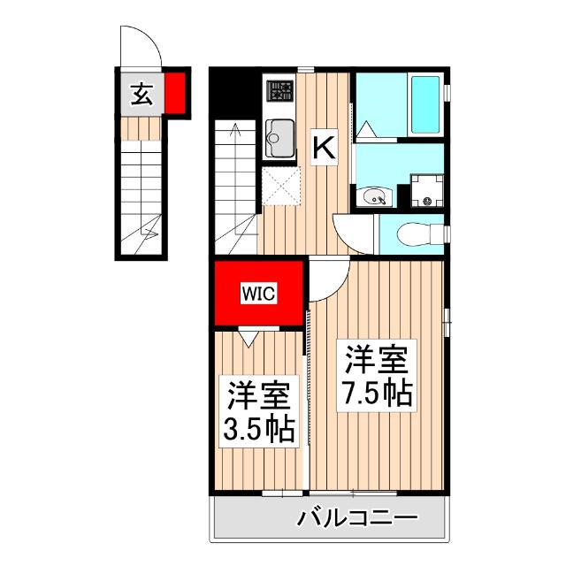 ファミーリエ B・C(2K/2階)の間取り写真