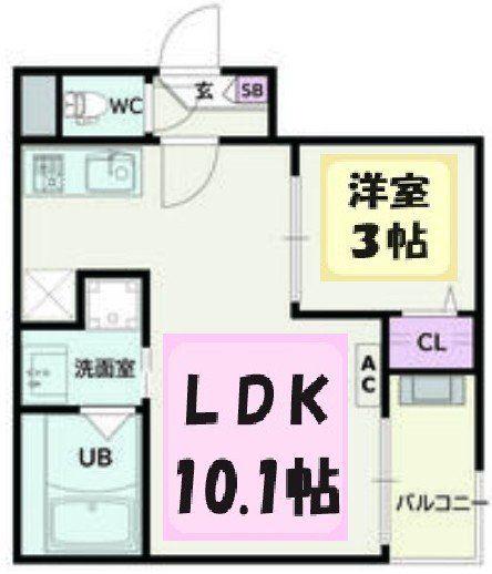 JACK UNOKII(1LDK/1階)の間取り写真