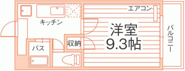 プロミネンツ(1K/1階)の間取り写真