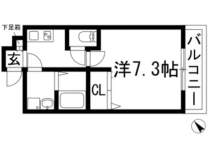 エステイトE池田1(1K/1階)の間取り写真