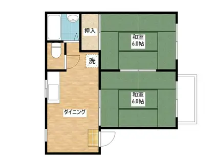 コスモハイツ柳澤(2DK/2階)の間取り写真