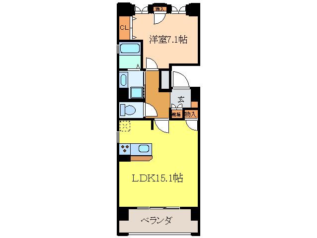 CANAL BRIDGE(1LDK/8階)の間取り写真