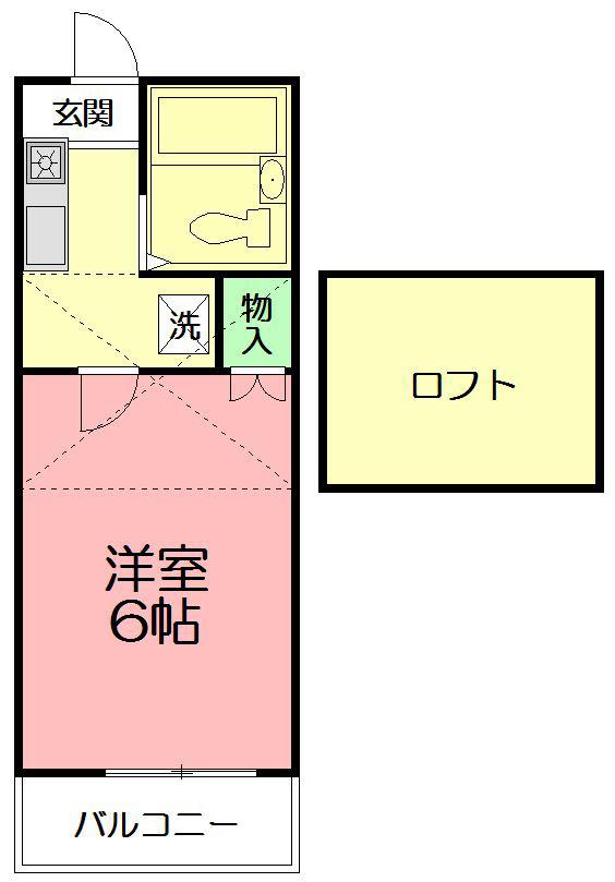 ドリームアロー円蔵II(1K/2階)の間取り写真