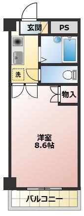 セシカ117(1K/3階)の間取り写真