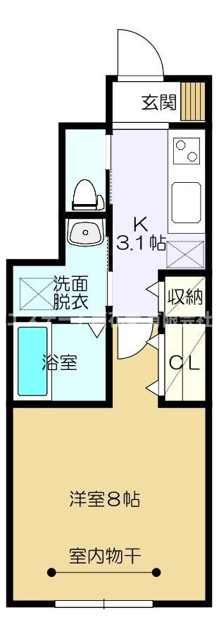 ARROTSKA(1K/1階)の間取り写真