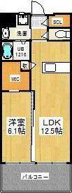 ウィングス八幡駅前(1LDK/14階)の間取り写真