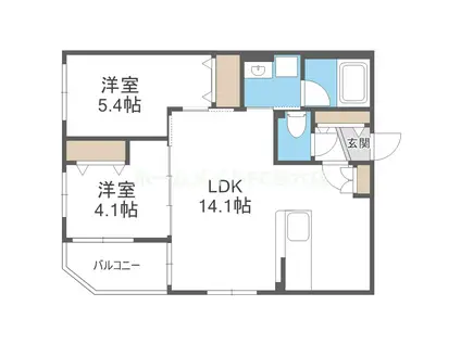 グラン今里ノース(2LDK/2階)の間取り写真