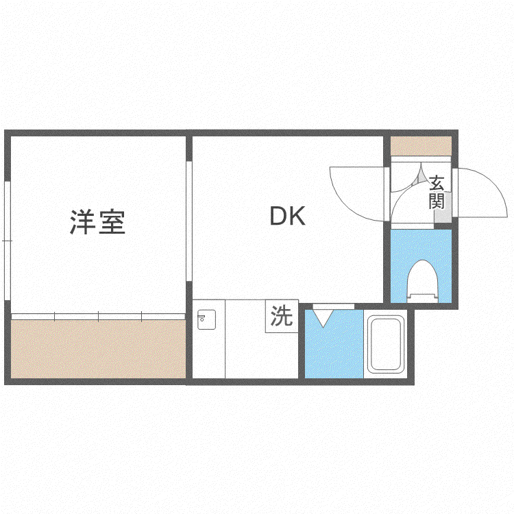 ローヤルハイツ341(1DK/4階)の間取り写真