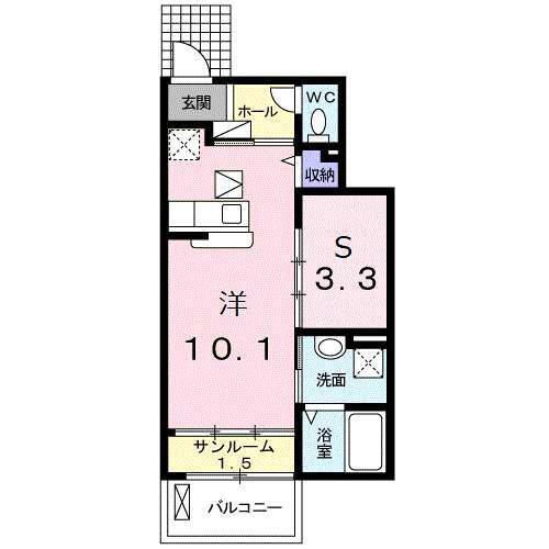 エスペランサ(1LDK/1階)の間取り写真