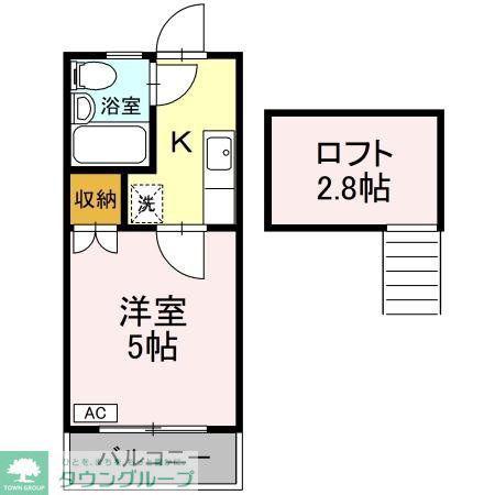T.Oハイツ58(1K/2階)の間取り写真