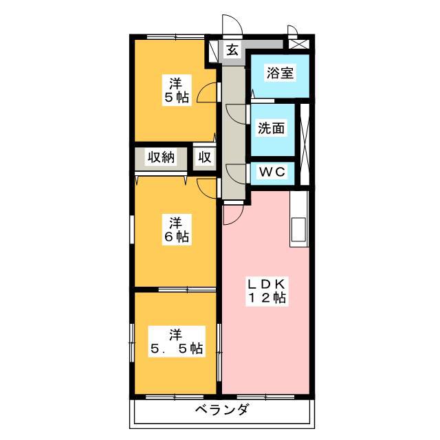 メゾン クラージュ(3LDK/2階)の間取り写真