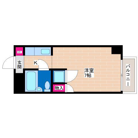 メゾンドオール(ワンルーム/4階)の間取り写真