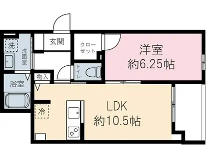 高砂3丁目パレス(1LDK/1階)の間取り写真