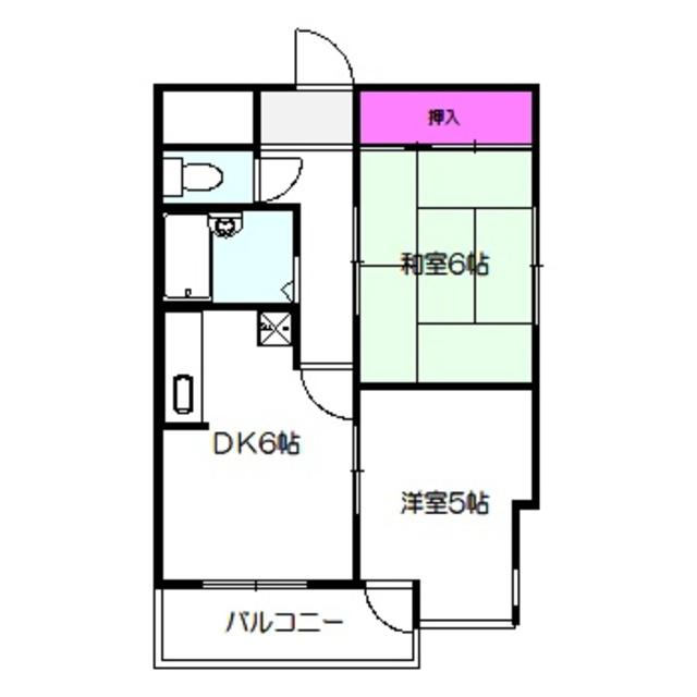 エルベ横堤(2DK/3階)の間取り写真