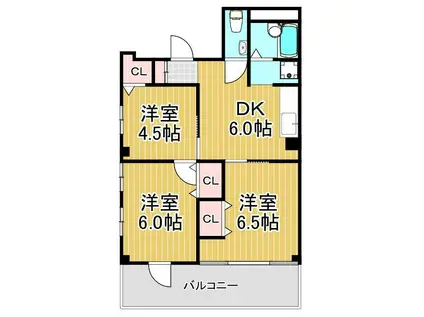 マーベラス大協(3DK/6階)の間取り写真