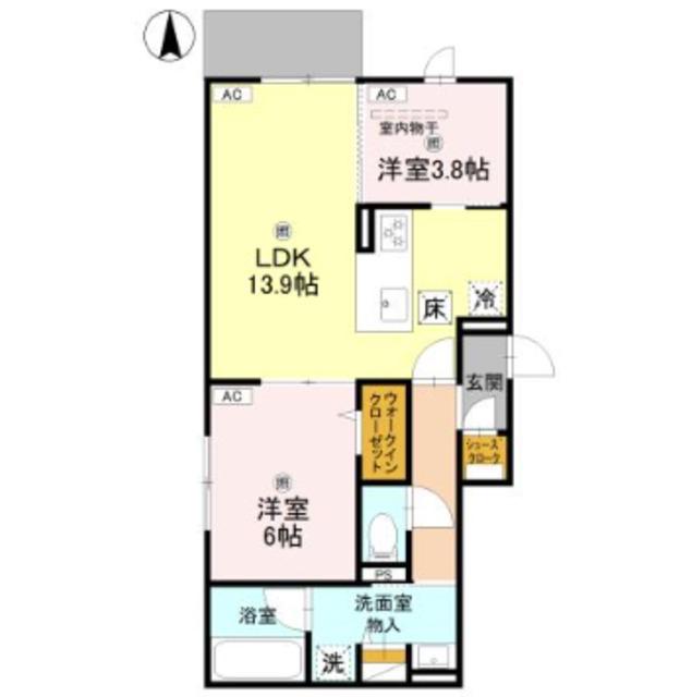 クラシスト新金岡(2LDK/2階)の間取り写真
