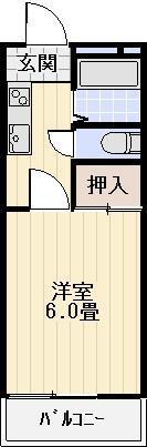 ガーデンハイツ敦賀(1K/1階)の間取り写真